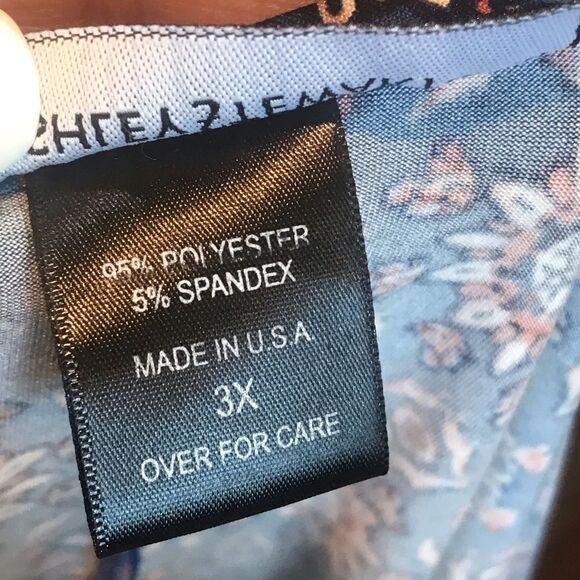 Ashley Stewart Blue Floral with Gold Chain Straps Size 3X - Picture 5 of 10